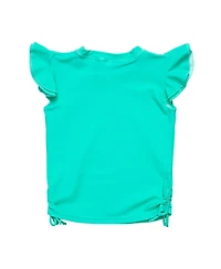 Toddler, Child Girls Mint Sustainable Flutter Sleeve Rash Top