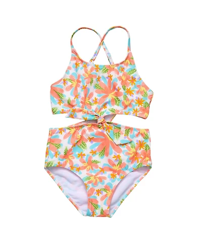 Toddler, Child Girl Hawaiian Luau Sustainable Cut Out Swimsuit