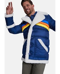 Furniq Uk Men's Puffer Jacket, White Curly Wool