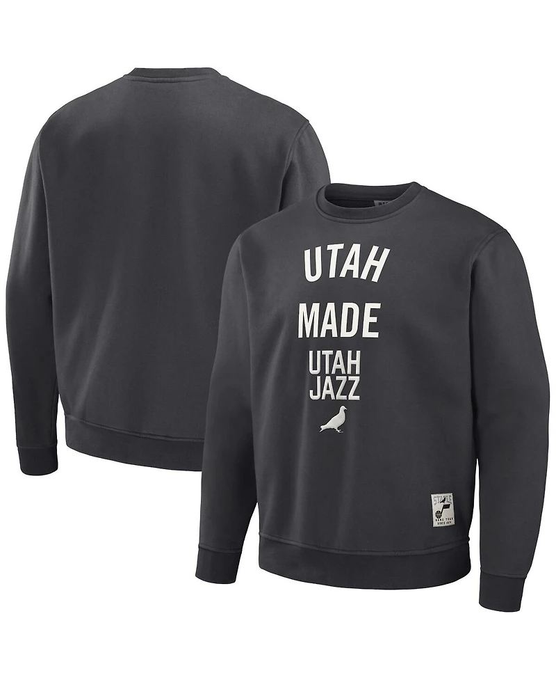 Men's Nba x Staple Anthracite Utah Jazz Plush Pullover Sweatshirt