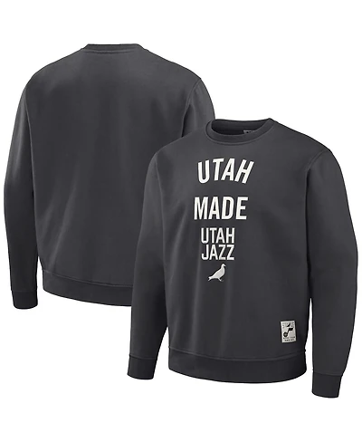 Men's Nba x Staple Anthracite Utah Jazz Plush Pullover Sweatshirt
