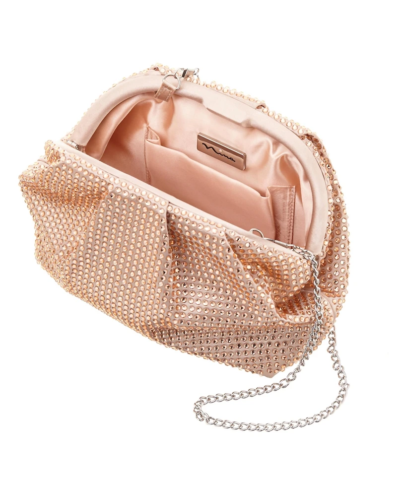 Nina Crystal Encrusted Frame Clutch