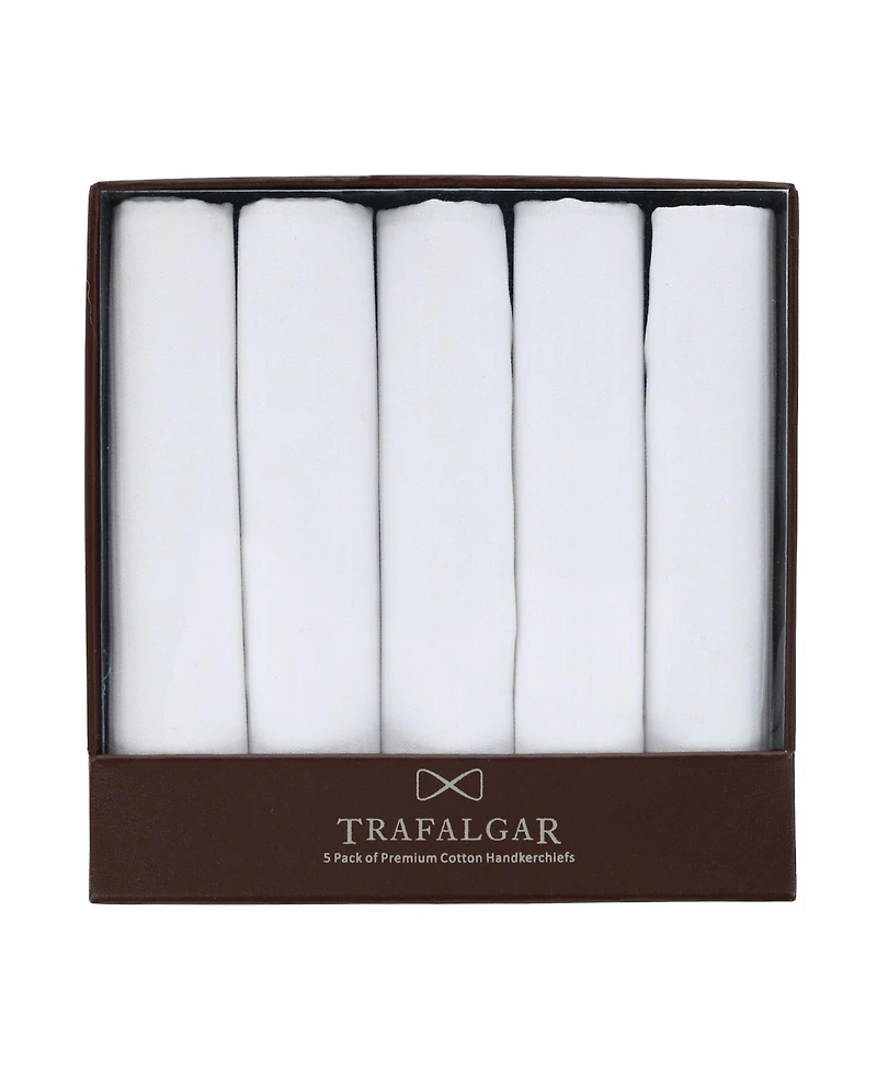 Trafalgar Men's Premium Cotton Handkerchiefs (Box of 5)