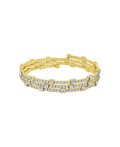 And Now This Silver-Plated or 18K Gold-Plated Crystal Coil Bracelet