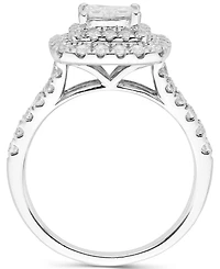 Diamond Princess Cluster Halo Ring (1-1/2 ct. t.w.) in 14k White Gold