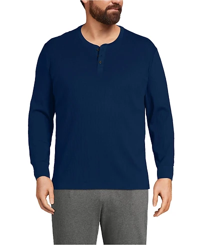 Lands' End Big & Tall Knit Rib Pajama Henley T-Shirt