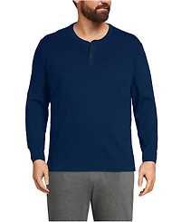 Lands' End Big & Tall Knit Rib Pajama Henley T-Shirt
