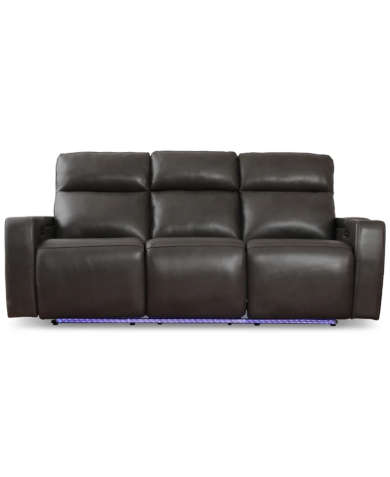 Greymel 84" Zero Gravity Leather Sofa with Power Headrests, Created for Macy's