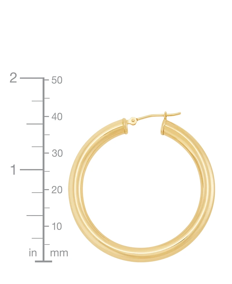 Polished Hoop Earrings in 14k Gold, 1 1/2 inch