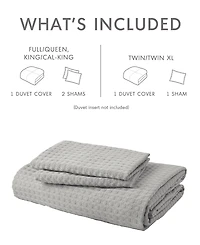 510 Design Mina Waffle Textured 3-Pc. Duvet Cover Set, King/California King