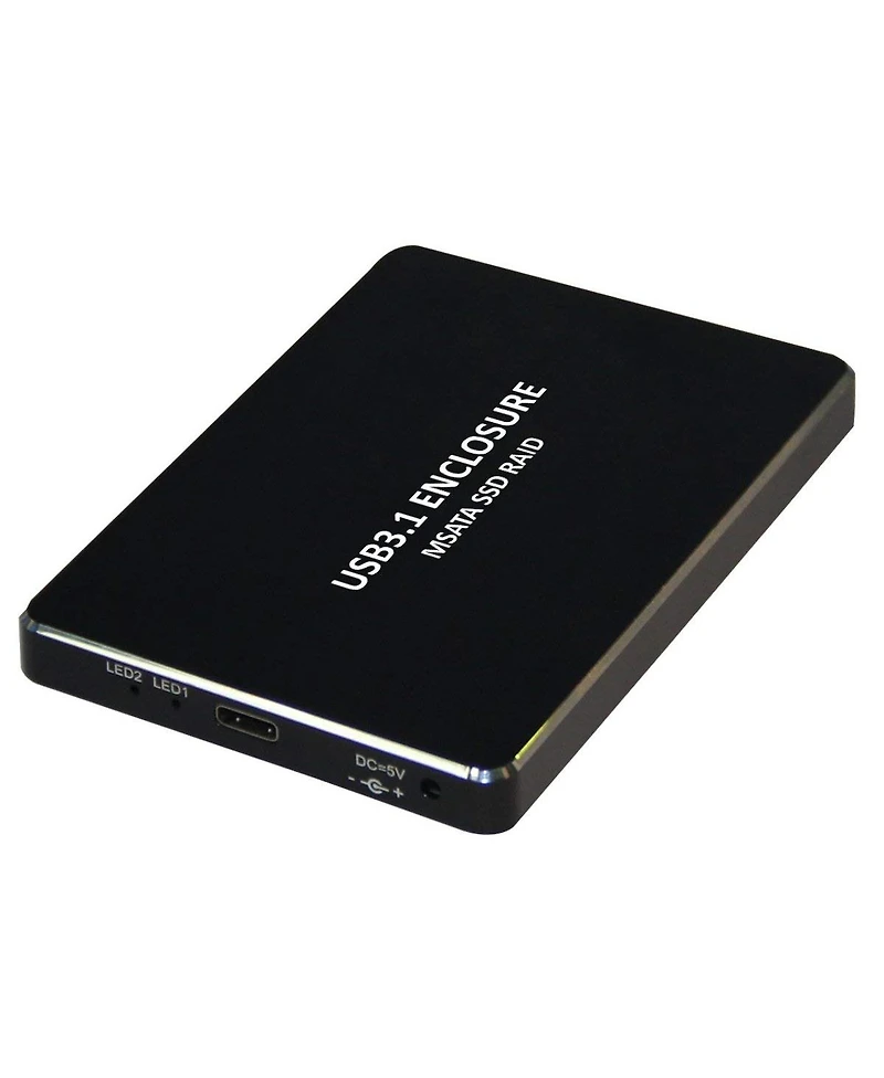 Xtrempro 11012 Usb 3.1 Type-c to Dual Msata Ssd Raid Enclosure Speed 10 Gbps Data Transfer 5030 Led Access Power