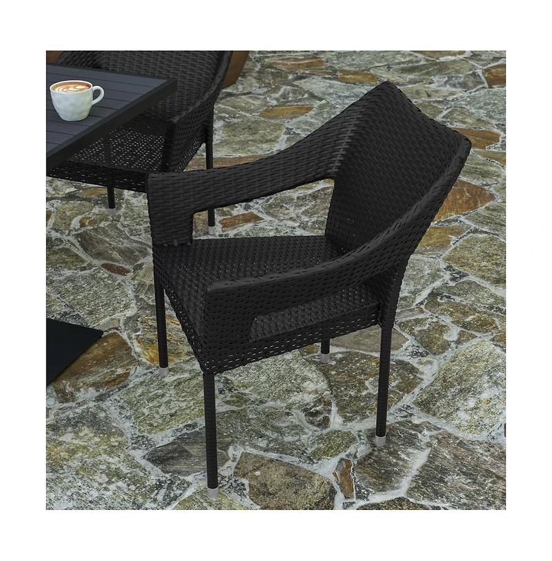 Eldon Weather Resistant Indoor/Outdoor Stacking Patio Dining Chair With Steel Frame And Pe Rattan