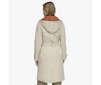Andrew Marc Women's Evesham Mixed Media Insulated Trench Coat