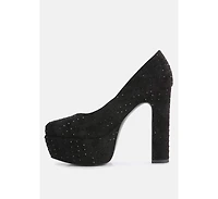 Poppins Womens Glinting Platform High Pumps