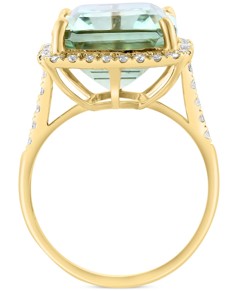 Effy Amethyst (10-3/4 ct. t.w.) & Diamond (3/8 Halo Ring 14k Gold (Also available Citrine, Green Quartz Black Onyx)