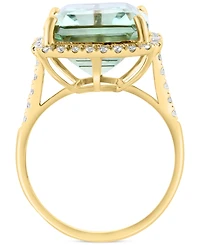 Effy Amethyst (10-3/4 ct. t.w.) & Diamond (3/8 Halo Ring 14k Gold (Also available Citrine, Green Quartz Black Onyx)