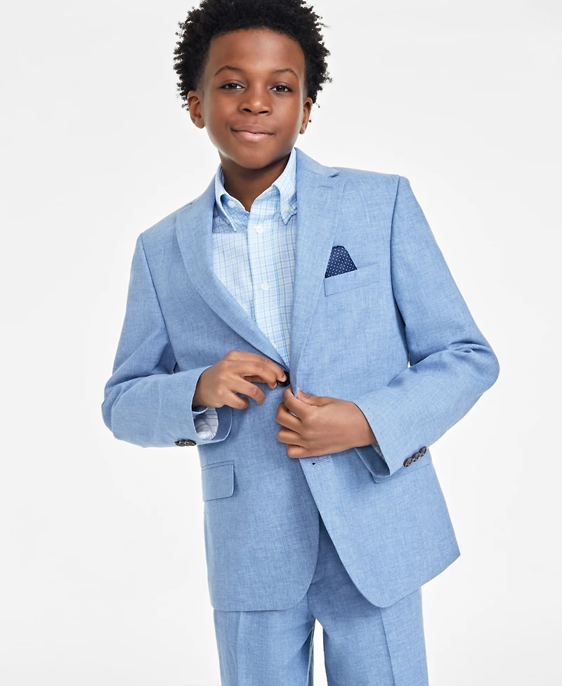 Big Boys Classic Fit Linen Suit Jacket
