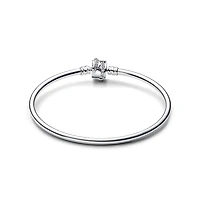 Pandora Moments Cubic Zirconia Sparkling Shooting Star Clasp Bangle Bracelet