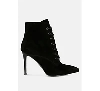 Sulfur Womens Suede Leather Stiletto Ankle Boot