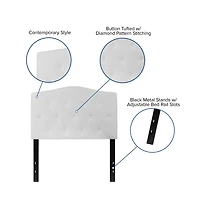Arched Twin Button Tufted Upholstered Headboard