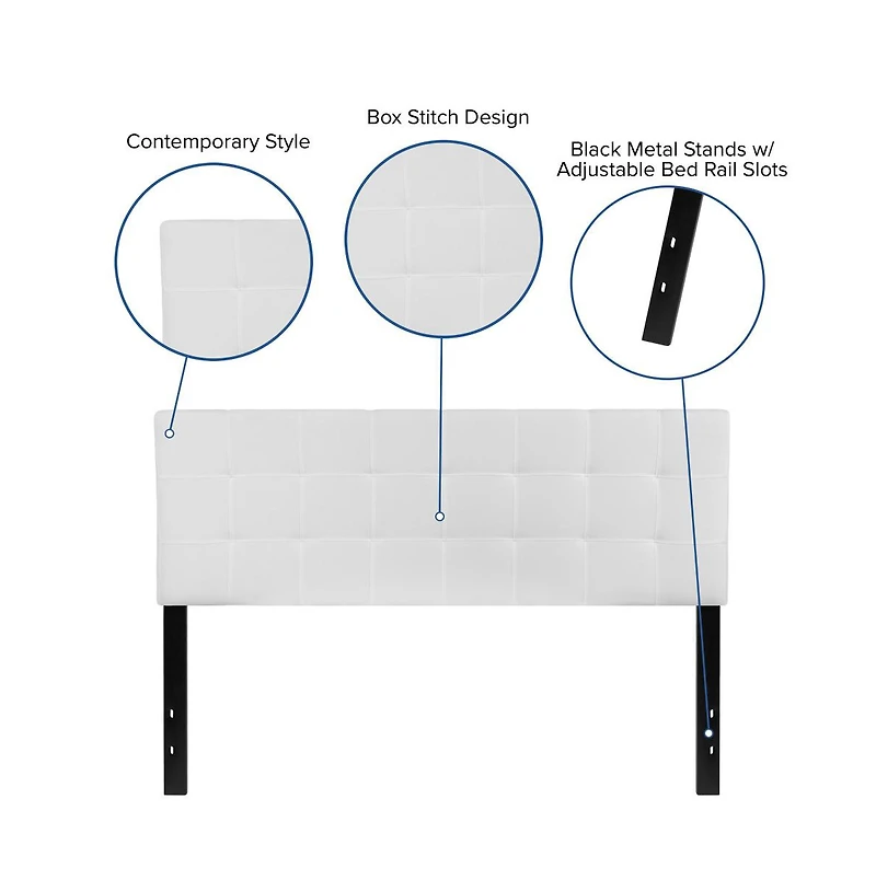 Quilted Tufted Queen Upholstered Headboard