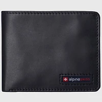 Alpine Swiss Men's Wallet for Men Rfid Protected Leather Spencer Bifold Divided Bill Section Gift Box 2 Id Windows 14 Card Storage Pockets