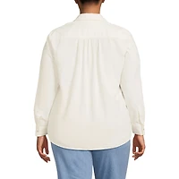 Lands' End Women's Plus Pinwale Cord Long Sleeve Shirt