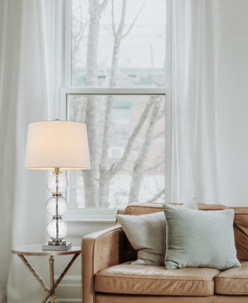 29" Height Clear Crackle Table Lamp Set