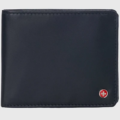 Alpine Swiss Rfid Mens Wallet Deluxe Capacity Hybrid Bifold Flipout Id Window