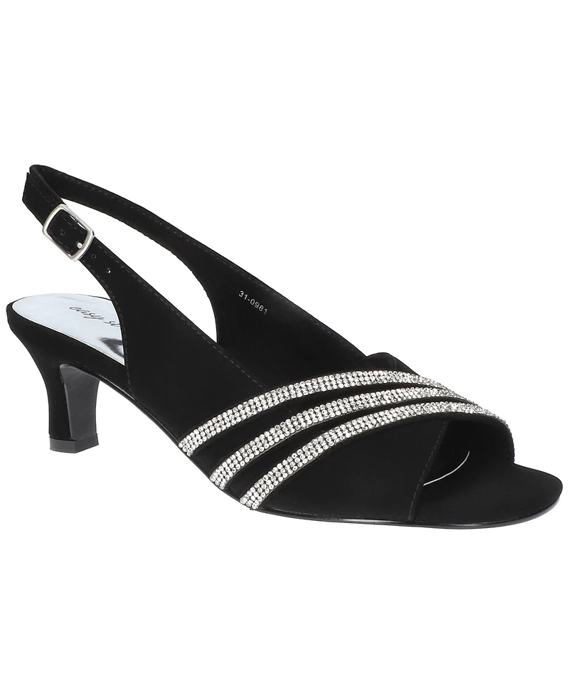Easy Street Women's Teton Buckle Slingback Dress Sandals