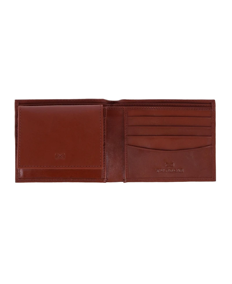 Trafalgar Men's Orion Leather 8-Slot Bi-Fold Wallet with Removable Id Card Case