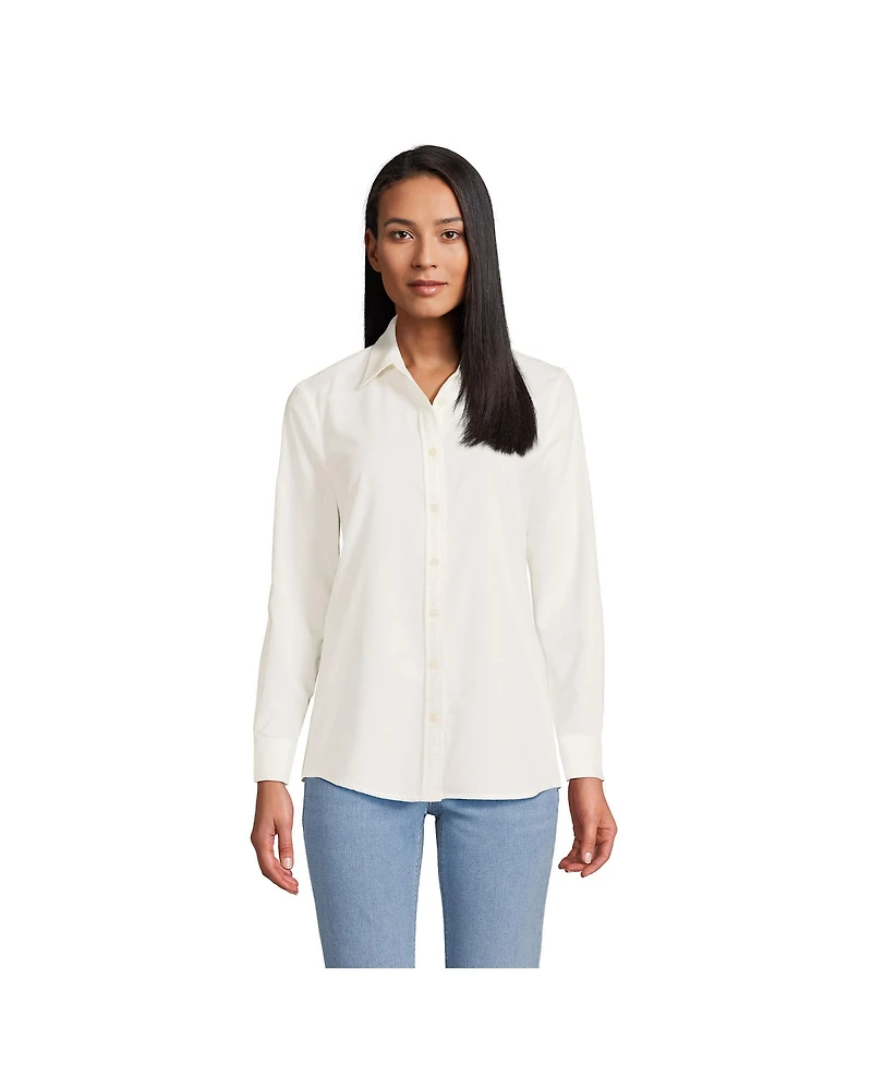 Lands' End Women's Pinwale Cord Long Sleeve Shirt