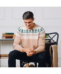 Hope & Henry Men's Organic Crew Neck Fair Isle Sweater