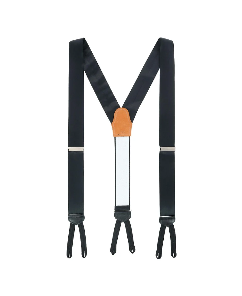 Trafalgar Men's Sutton Solid Color Silk Formal Suspenders | Y-Back, Adjustable Braces