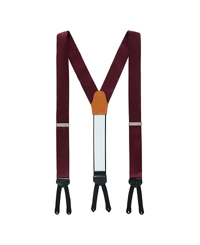 Trafalgar Men's Sutton Solid Color Silk Formal Suspenders | Y-Back, Adjustable Braces