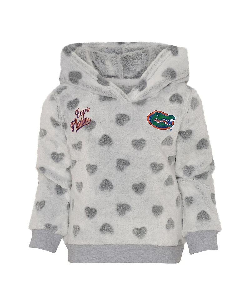 Girls Preschool Gray, Royal Florida Gators Heart to Hoodie and Leggings Set