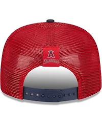 Men's New Era Red Los Angeles Angels Speed Golfer Trucker Snapback Hat