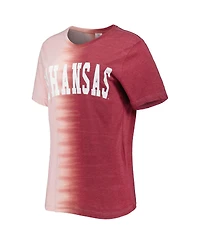 Women's Gameday Couture Cardinal Distressed Arkansas Razorbacks Find Your Groove Split-Dye T-shirt