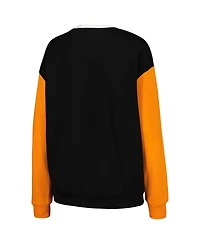 Women's Gameday Couture White, Black Tennessee Volunteers Vertical Color-Block Pullover Sweatshirt
