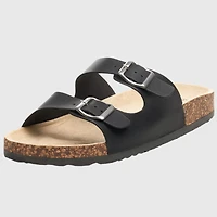 Alpine Swiss Mens Double Strap Casual Slides Flat Sandals