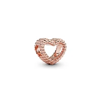 Pandora 14K Rose Gold-Plated Beaded Open Heart Charm