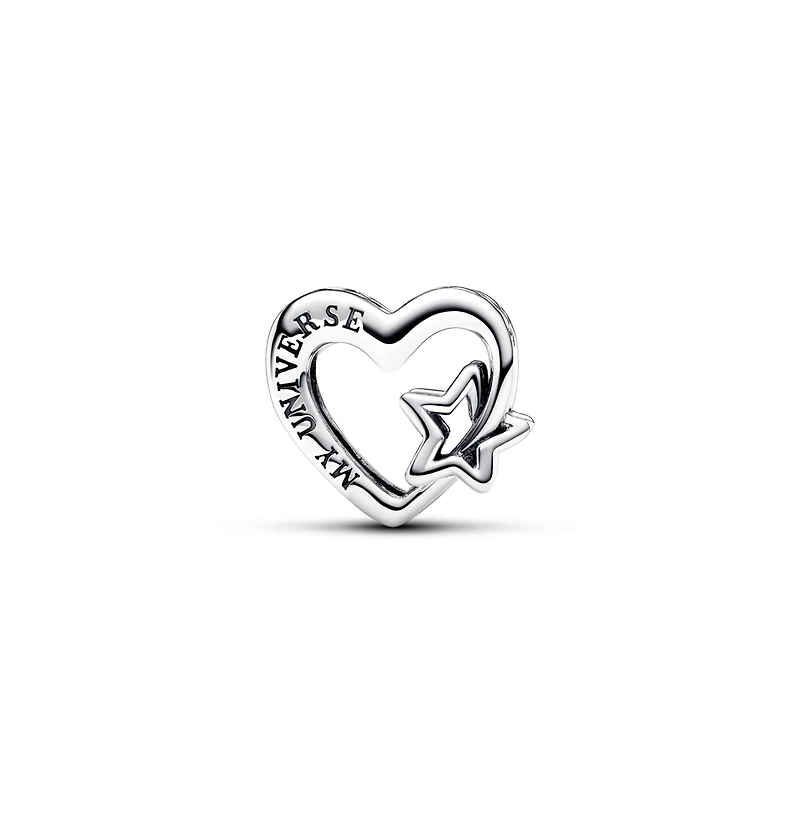 Pandora Sterling Silver Openwork Family Heart Star Charm