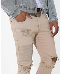 Saint Morta Men's Index Distressed Biker Jeans