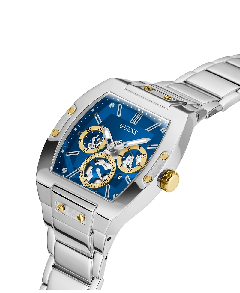 Guess Men's Multi-Function Silver-Tone Stainless Steel Watch 43mm