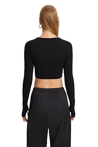 Nocturne Women's Boat Neck Knit Crop Top