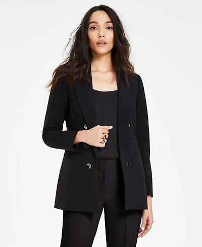 Bar Iii Women's Faux Double-Breasted Boyfriend Jacket, Created for Macy's