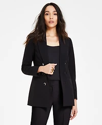 Bar Iii Women's Bi-Stretch Faux Double-Breasted Boyfriend Jacket, Created for Macy's