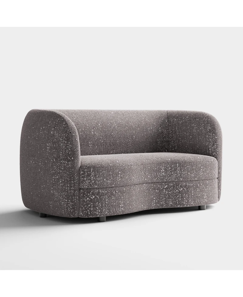 Isabella 63" Boucle Fabric Curved Loveseat