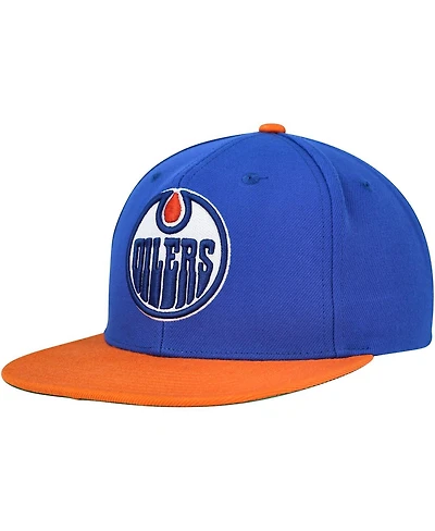 Men's Mitchell & Ness Blue Edmonton Oilers Core Team Ground 2.0 Snapback Hat