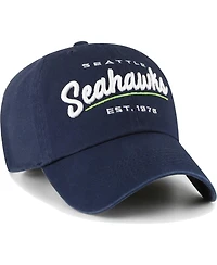 Women's '47 Brand College Navy Seattle Seahawks Sidney Clean Up Adjustable Hat